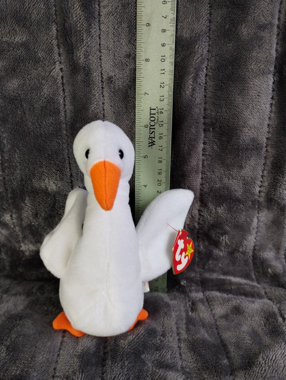 Ty Beanie Baby Gracie Swan Plush White Bird 1996 8" Tags